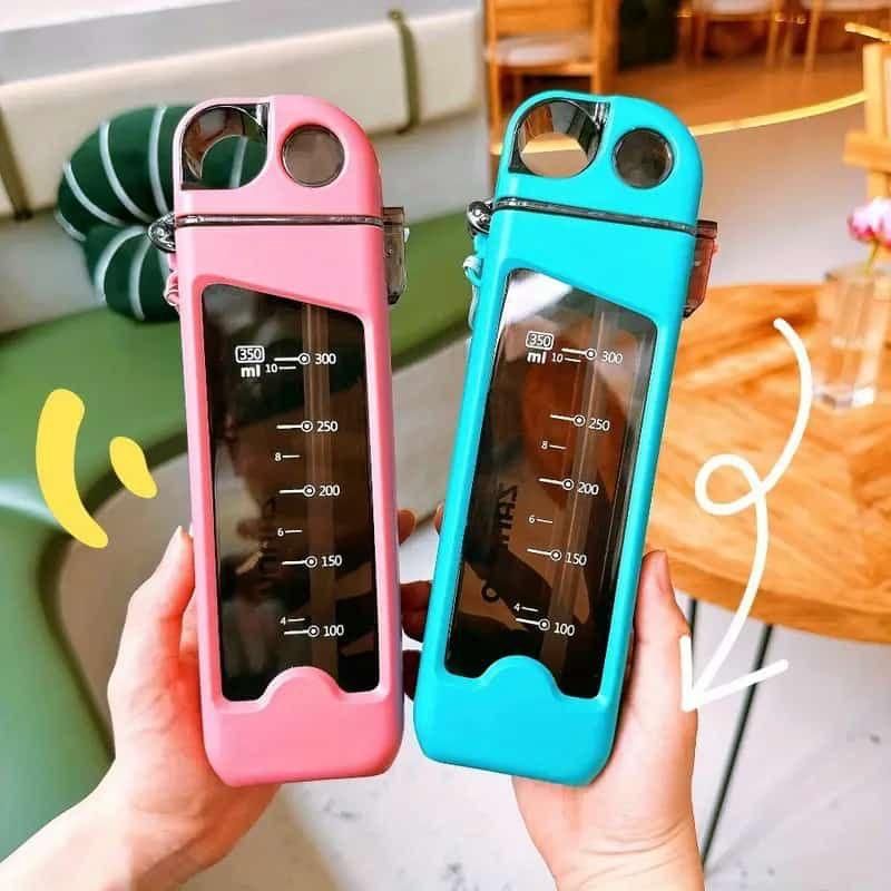 Plastic Leakproof Sports Water Bottle with Straw